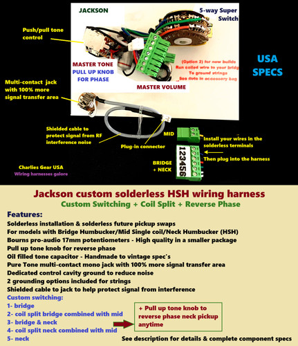 Jackson solderless hsh wiring - jackson,